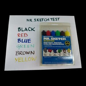 1990's Sanford Mr. Sketch 6-Piece Scented Instant Water Color Markers 20176 VTG